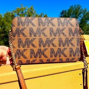 Michael Kors East West Crossbody Bag Logo Print Leather NWT